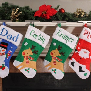 Personalized Fleece Christmas Stockings, Character Christmas Stocking, Custom Holiday Stockings, Christmas Stockings, Personalized image 3