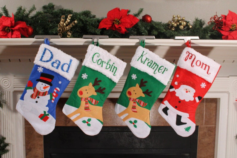 Personalized Fleece Christmas Stockings, Character Christmas Stocking, Custom Holiday Stockings, Christmas Stockings, Personalized image 3