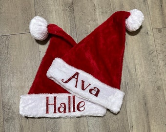 Personalized Santa Hat, Customized Santa Hats, Custom Christmas Hats, Santa Hats, Holiday Hats, Adult