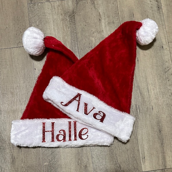 Personalized Santa Hat, Customized Santa Hats, Custom Christmas Hats, Santa Hats, Holiday Hats, Adult