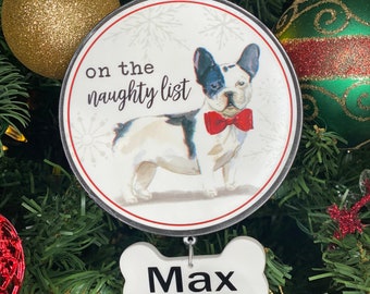 French Bulldog Ornament, Personalized Dog Christmas Ornament,  Custom Dog Christmas, French Bulldog, Frenchie, Fur Baby, Dog Momma