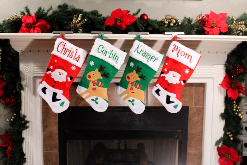 Personalized Fleece Christmas Stockings, Character Christmas Stocking, Custom Holiday Stockings, Christmas Stockings, Personalized image 2