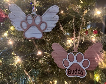 Personalized Pet Christmas Ornament, Angel Pet, In memory, Pet, Cat, Dog, Christmas Ornament, Pet Christmas