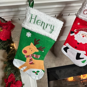 Personalized Fleece Christmas Stockings, Character Christmas Stocking, Custom Holiday Stockings, Christmas Stockings, Personalized image 8