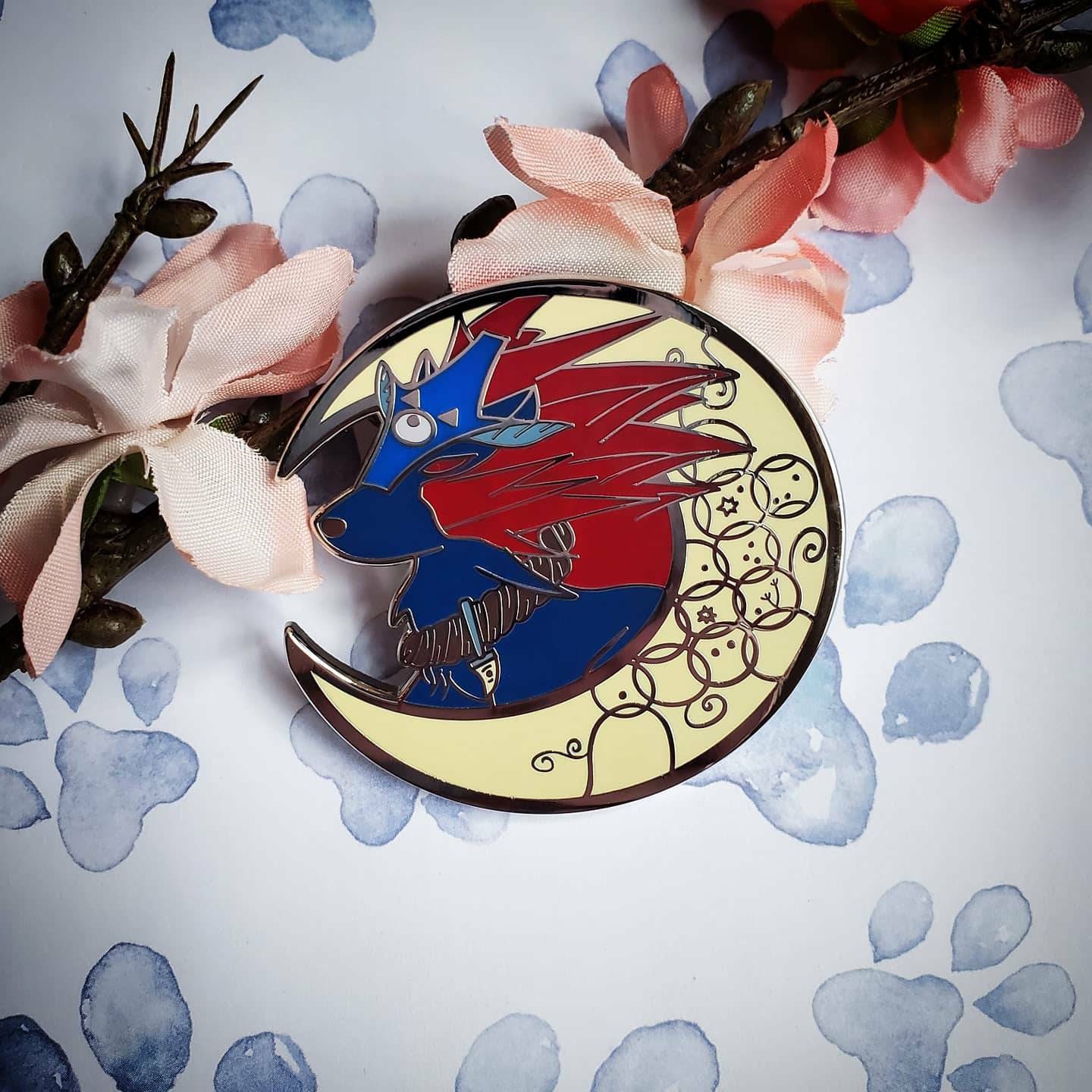 Japonês mitologia okami amaterasu spin broche pinos esmalte metal emblemas  lapela pino broches jeans moda jóias acessórios - AliExpress