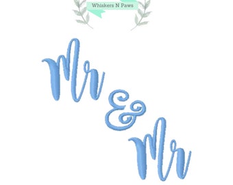 Mr & Mr Embroidery Designs. Wedding Font. PES and 8 other formats. (031)