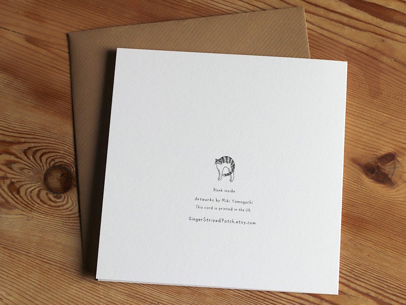 May include: Blank inside. Artworks by Miki Yamaguchi. This card is printed in the UK. GingerStripedPatch.etsy.com