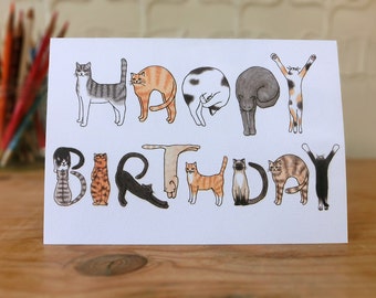 Cats Birthday Card A6