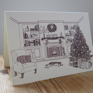 Sleeping Cat Christmas Card A6