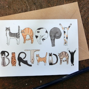 Carte d'anniversaire chats A6 image 3