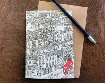 London Townhouses Greeting Card A6