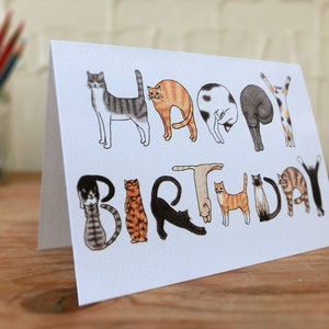 Carte d'anniversaire chats A6 image 2