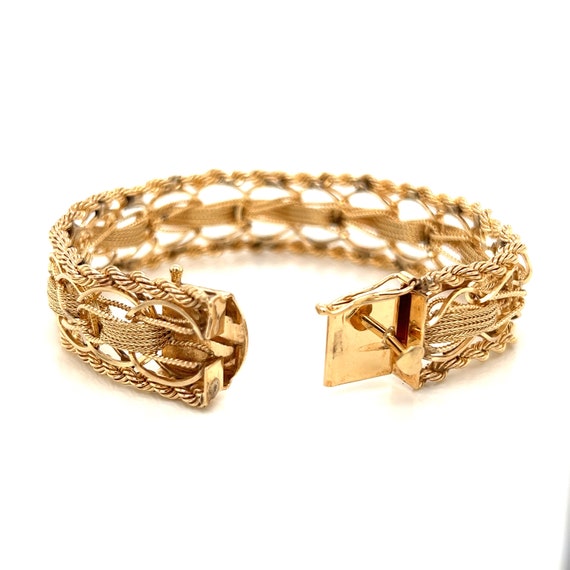 14K Yellow Fancy Bracelet - image 5