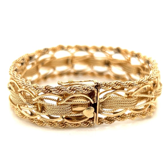 14K Yellow Fancy Bracelet - image 3