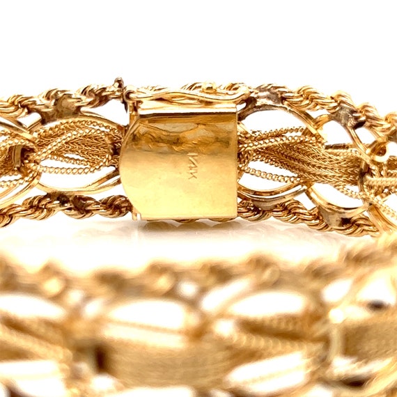 14K Yellow Fancy Bracelet - image 2