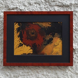 Beautiful abstract pouring painting on the playwood