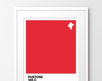 Pantone 185c | Maillot Rojo - Art print, inspired by cycling (Unframed)