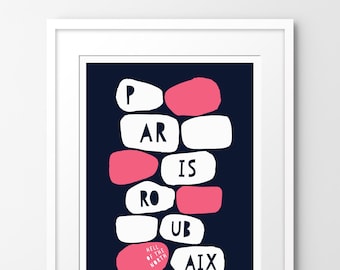 Paris - Roubaix cobbles 2 - Art print, inspired by cycling (Unframed)