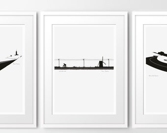 Rides - Set of 3 Limited Art prints, inspired by cycling (Unframed)