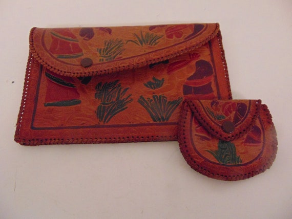 Handmade 100% Leather Made In India Clutch & Wall… - image 1