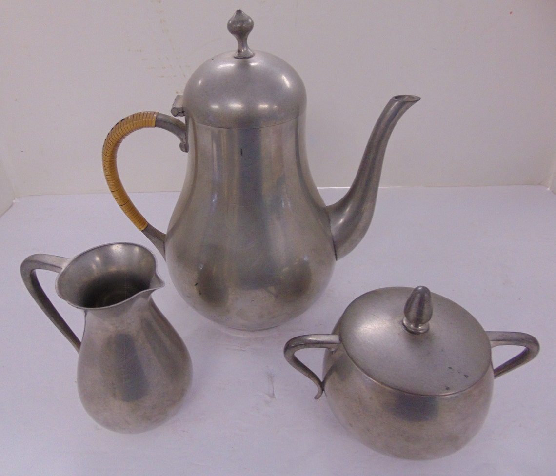 Vintage Royal Holland Daalderop Pewter Tea Set Mid Century Etsy
