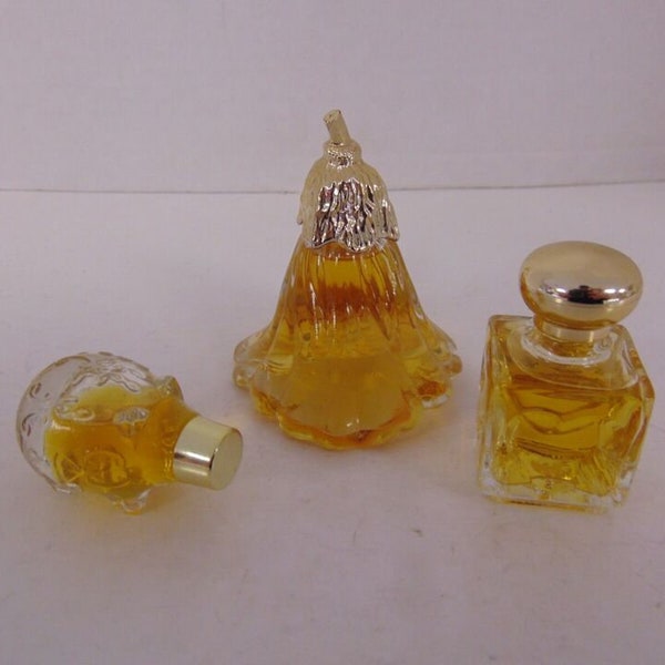 Vintage Lot of 3 Avon Fragrance Bottles (Pig, Flower, and Square Heart) TU622-13