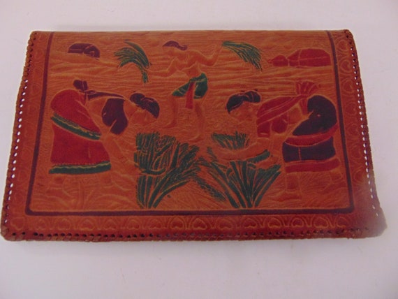 Handmade 100% Leather Made In India Clutch & Wall… - image 2