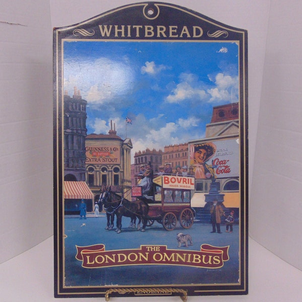 The Famous British Pub Sign The London Omnibus  21x14 Wood PiccAdilly JC381-F