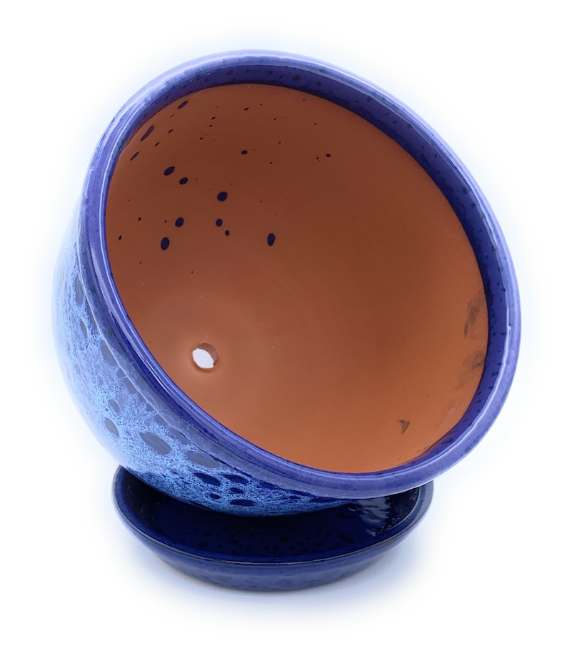 Ceramic Plant Pot Glazed with Saucer Round Terracotta with Etsy