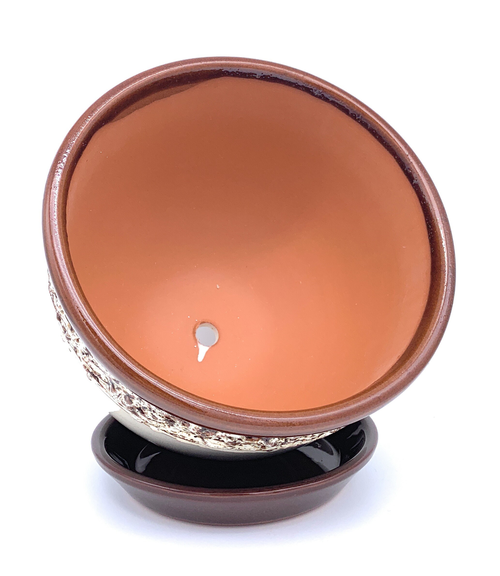 Glazed Ceramic Flower Pot With Saucer Round Terracotta With Etsy UK