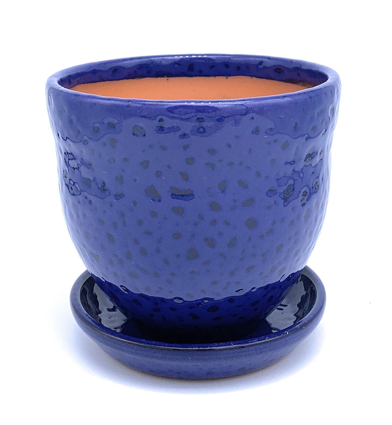 Glazed Ceramic Flower Pot with Saucer Round Terracotta with Etsy