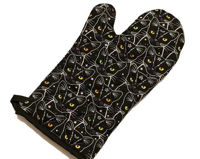 Black Cat Oven Mitt Etsy