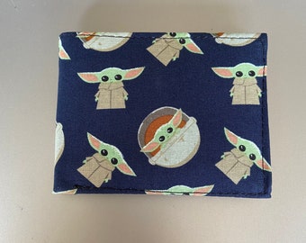 Bifold wallet made with Baby Yoda fabric