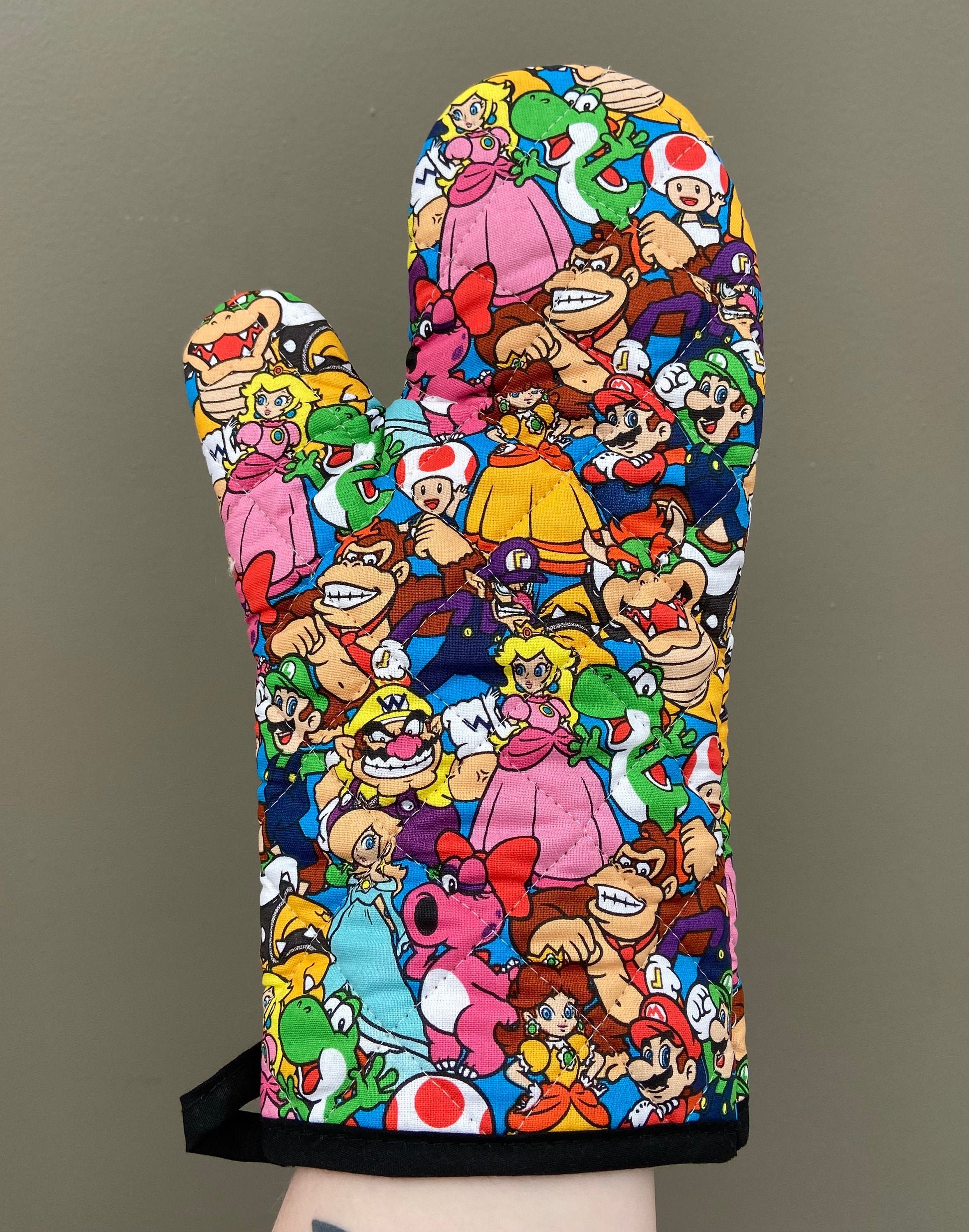 Oven Mitt Made With New Packed Mario Characters Fabric - Etsy