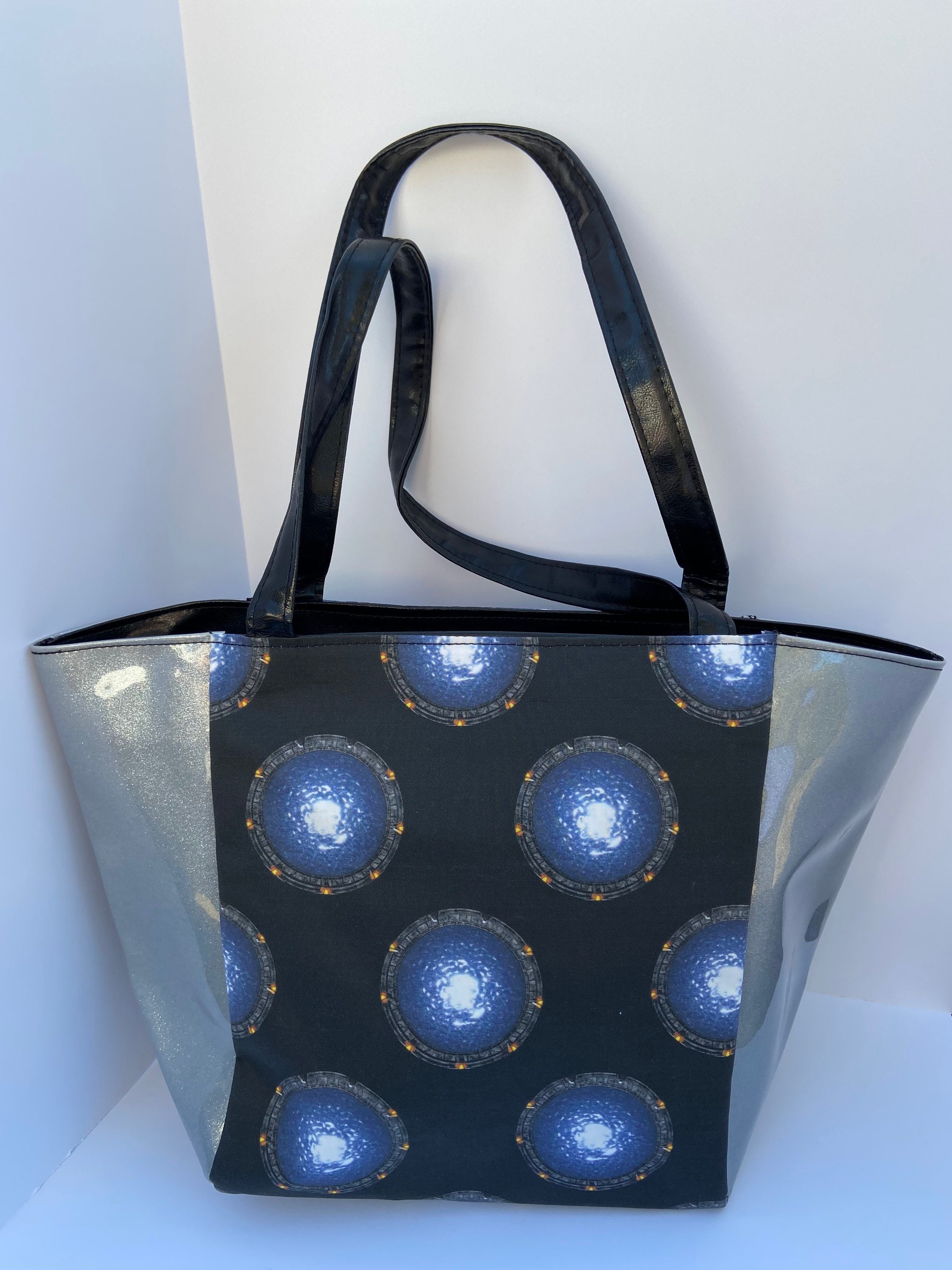 Large tote handbag made with Stargate fabric