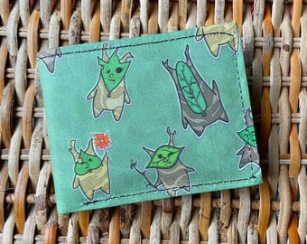 Bifold wallet made with korok-inspired fabric