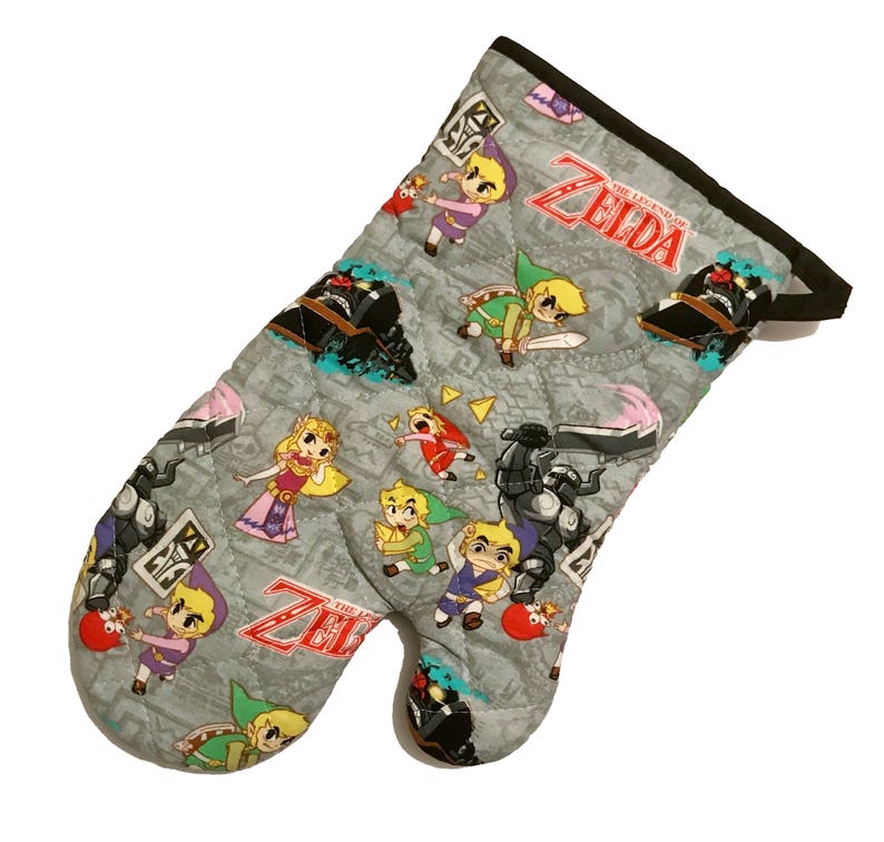 Oven mitt made with Zelda Spirit Tracks fabric