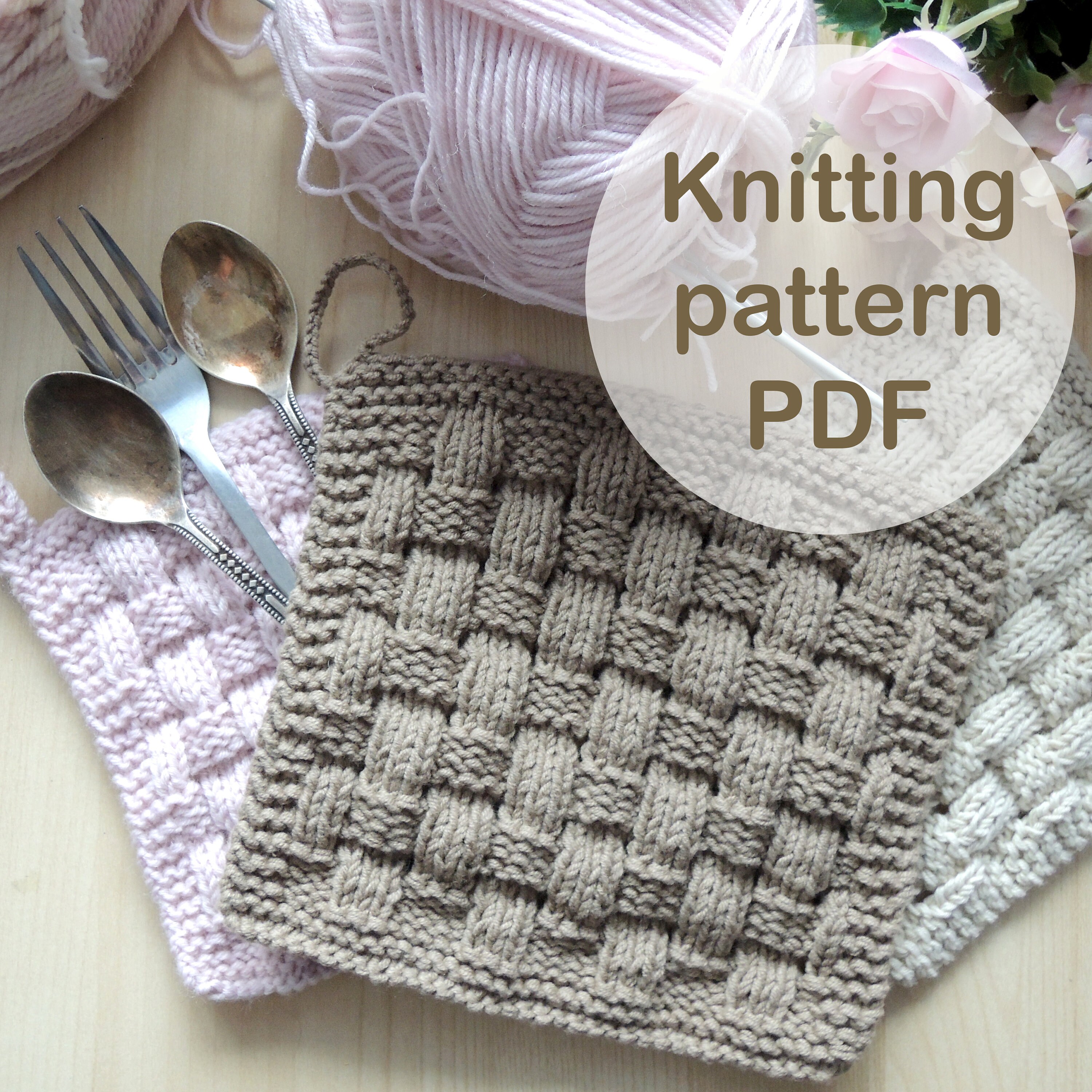 Mothers day diy gift knit dishcloth pattern table decor Etsy