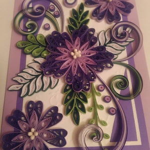 Quilling Card, Quilled Mother Day Card,Quilled Birthday Card,Mother Card, Greeting Card, Handmade Quilling Card, All occasions quilling card image 1