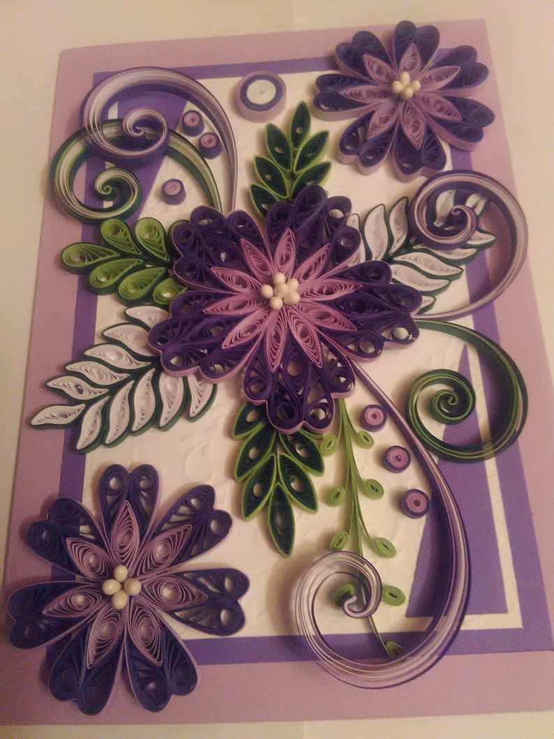 Quilling Card, Quilled Mother Day Card,Quilled Birthday Card,Mother Card, Greeting Card, Handmade Quilling Card, All occasions quilling card imagem 1