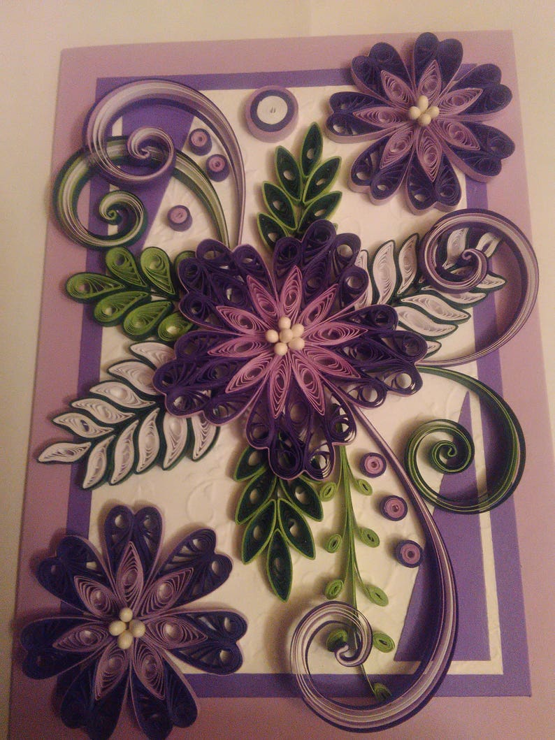 Quilling Card, Quilled Mother Day Card,Quilled Birthday Card,Mother Card, Greeting Card, Handmade Quilling Card, All occasions quilling card imagem 4