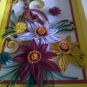 Cartão de aniversário acolchoado, cartão de quilling, cartão de felicitações, cartão de quilling feito à mão, cartão de quilling para todas as ocasiões