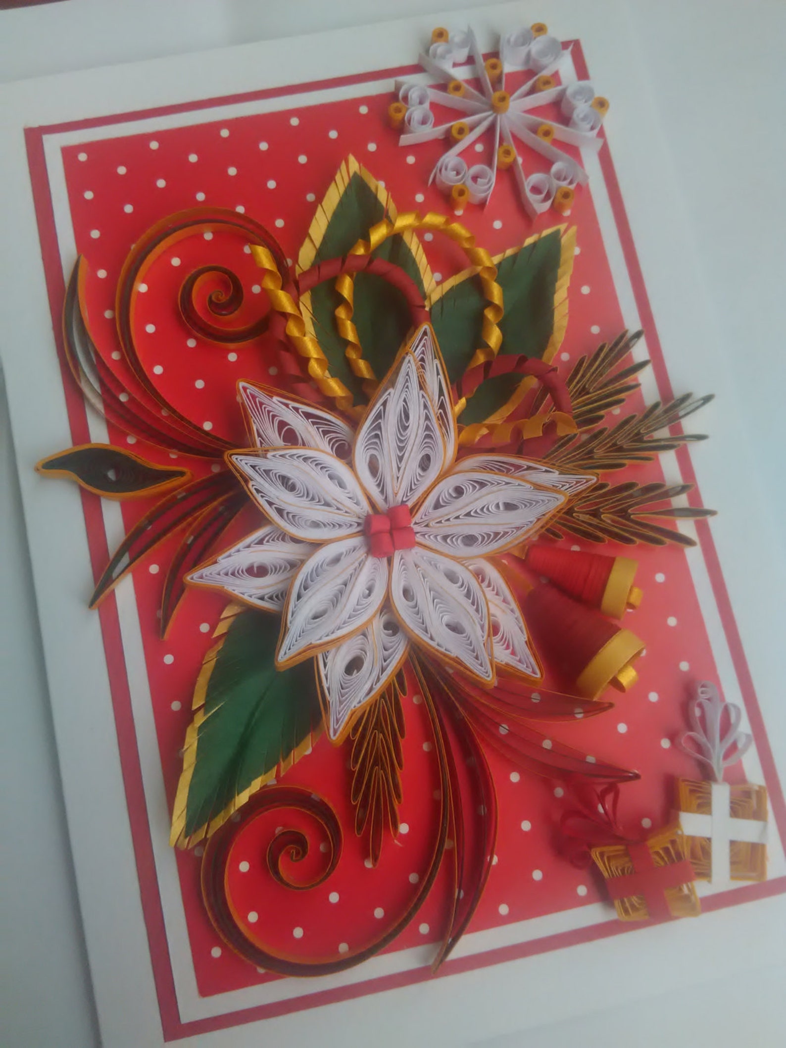 Quilling Weihnachtskarte Weihnachten Quilled Karte Grußkarte | Etsy