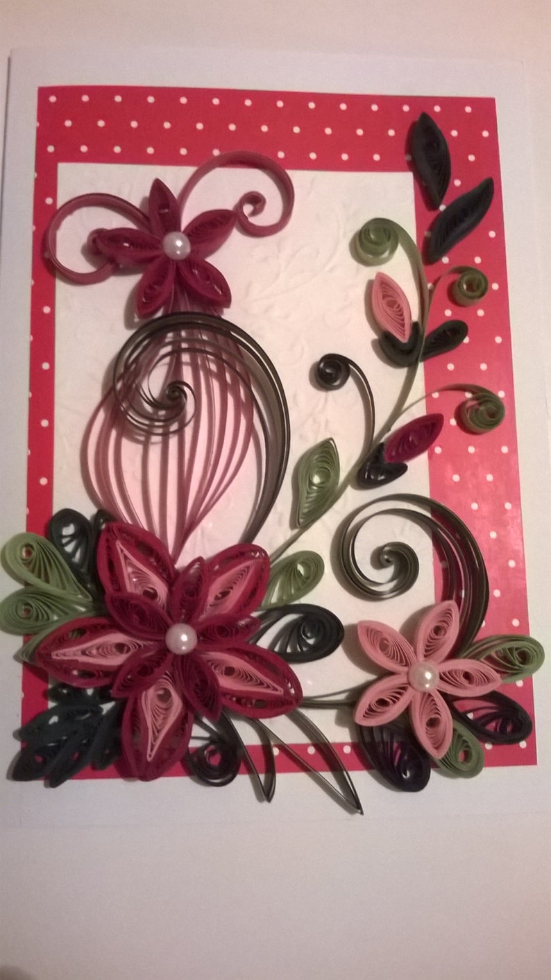 Quilling Card Birthday Quilling Card Mother Day Card Etsy