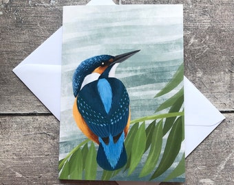 Kingfisher greeting card - blank inside