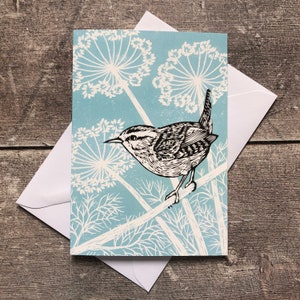 Wren bird greeting card – blank inside