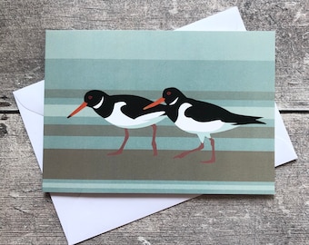 Oystercatcher greeting card – blank inside | Shorebirds card | Waders card