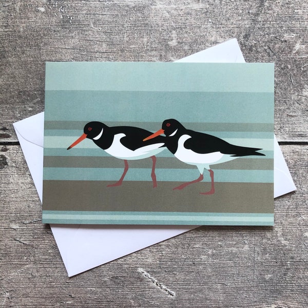 Oystercatcher greeting card – blank inside | Shorebirds card | Waders card