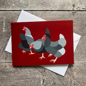 Hens greeting card - blank inside