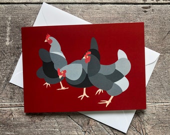 Hens greeting card - blank inside